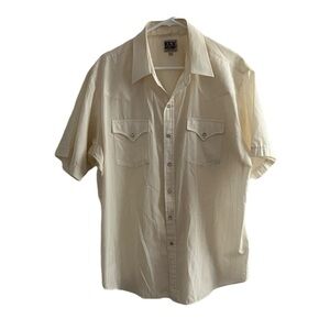 Vintage Ely Cattleman Men's Cream Button Down Shirt XL